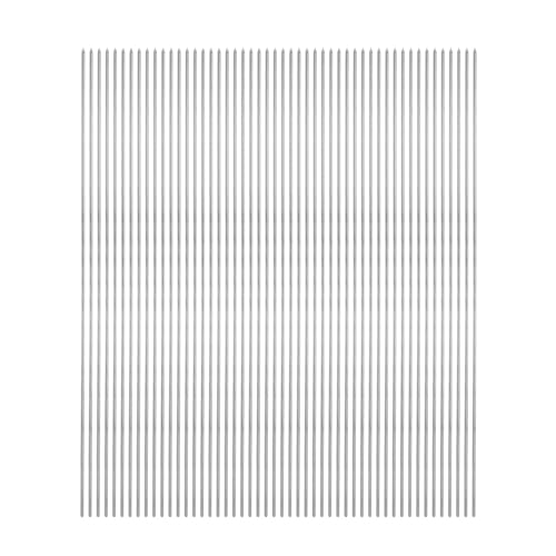 QUARKZMAN 50 piezas de Brochetas de Metal 33cm x 2.2mm Palitos Redondos de Acero Inoxidable Reutilizables para Barbacoa al Aire Libre Parrilla para Asar Carne Camarones Frutas Verduras