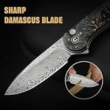 CIVIVI Elementum II Pocket Folding Knife, 2.96" Damascus Blade Knife with Deep Carry Pocket Clip for EDC Camping Hiking Hunting C18062P-10
