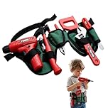 The Magic Toy Shop Kids Tool Set with Adjustable Work Belt & Working Drill - 10 Piece Construction Toy Tool Kit Including Hammer, Wrench, Pliers - DIY Building Pretend Play for Boys & Girls 3+