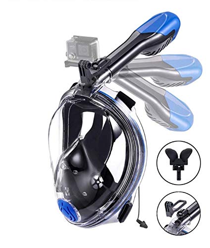 CAMTOA Máscara de Buceo, 180 ° Panorámica Máscara Snorkel Máscara para Buceo Anti-vaho Anti-Fuga Esnórquel Gear,Mount Easy Breathe para Adultos