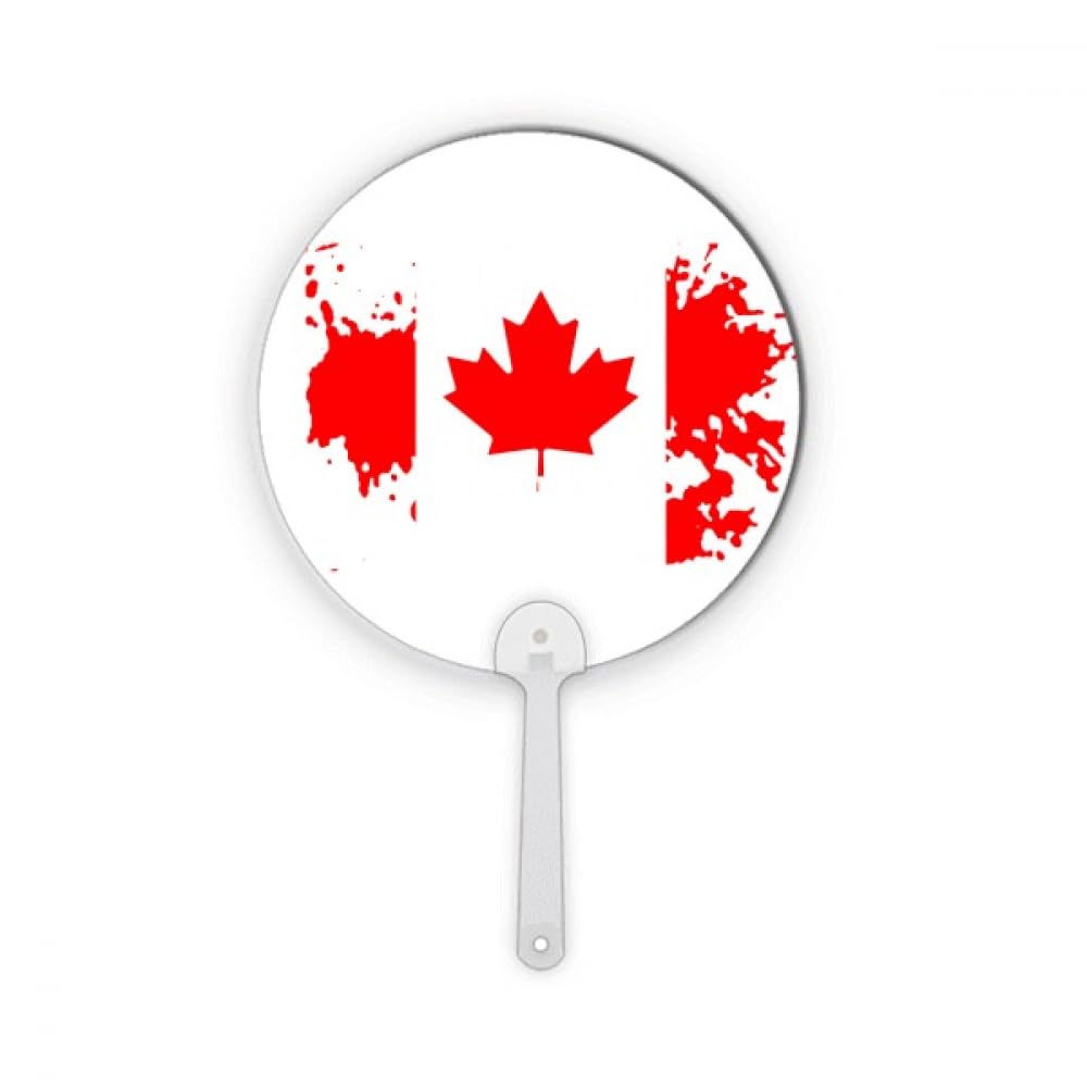 Éventail à main Canada décoratif rond en plastique pour célébration