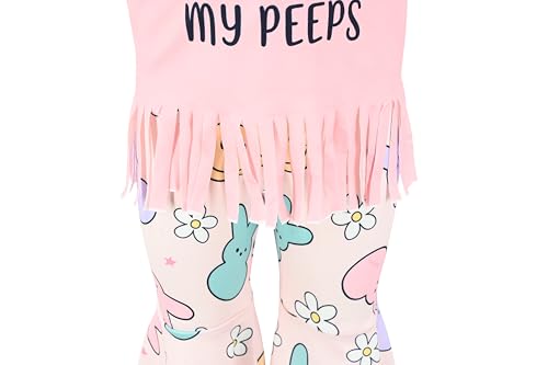 Image of Unique Baby 2 Piece Girls Bell Bottom Leggings Outfit with Short Sleeved Shirt Kid and Toddler Clothes Set