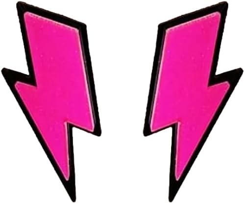 Aretes de neón de los años 80, aretes de perno de relámpago de acrílico retro para mujer, joyería de Halloween, fiesta de los 80