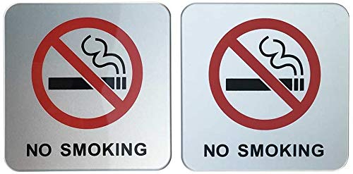 PARC No Smoking Sign Board Plate Display for Hospital School Hotel Restaurant Mall Bank Office Public House, silver color, Acrylic Laminated (11 x 11 CM) pack of 1