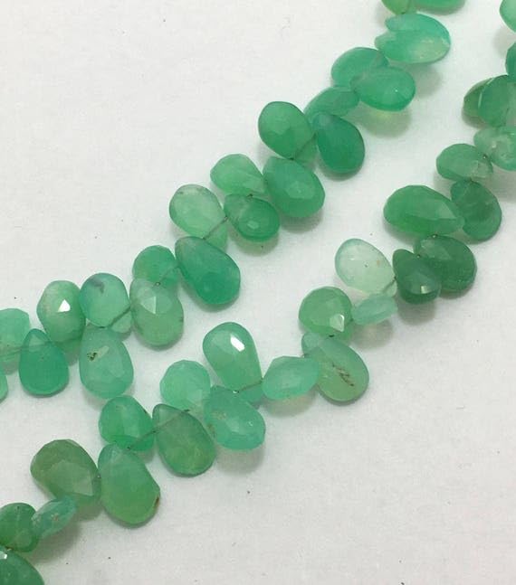 Chrysoprase briolette poire facettée 5mm-7mm pour perles de bijoux faits main DIY