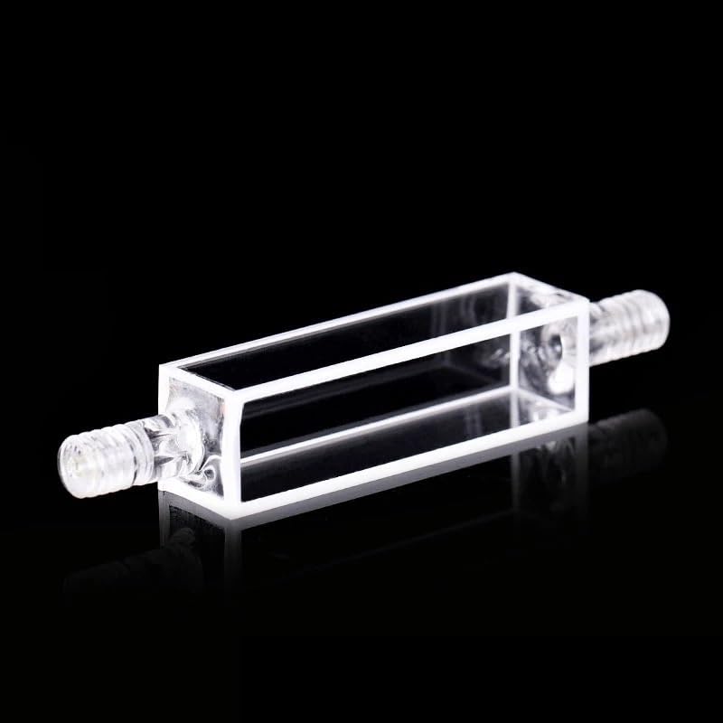 Cuvette à flux fluorescent pour sécuriser les analyses en continu par tube fileté
