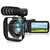 Videokamera Camcorder 4K mit externem Mikrofon