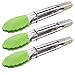 Produktbild GJEFEGS Mini-Zange mit Silikonspitzen, 17,8 cm, Silikon-Kochzange  Set von 3  Edelstahl kleine Lebensmittelzangen ideal für Grillen, Salat, Grillen, Braten und Kochen, 3 Stück (grün)