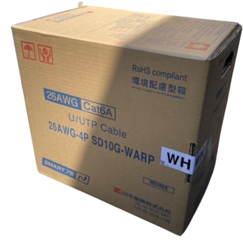 Amazon.co.jp: 日本製線 LAN UTPケーブル Cat6A 26AWG-4P SD10G-WARP