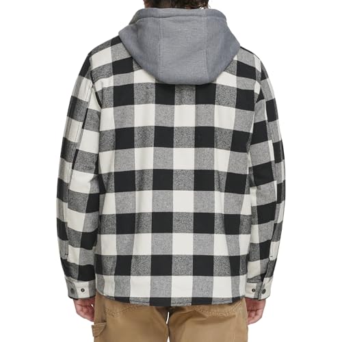 Image of Levi's mens Plaid Sherpa Lined Hooded Shirt Jacket (Regular & Big & Tall Sizes)