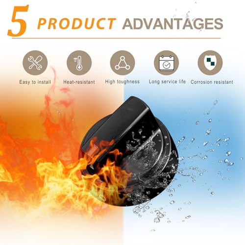 atgestore WB03X24759 Stove Knobs Replacement for GE Stove Parts KIP 5G92 222D5793 Cooktop Knobs GE Range Oven Parts Black Plastic Surface Burner Control Knob Range Burner Knobs 5 Pcs by atgestore - Image 7