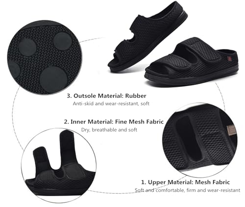 Image of JIONS Women Men Adjustable Velcr Extra Wide Shoes Swollen Feet Diabetic