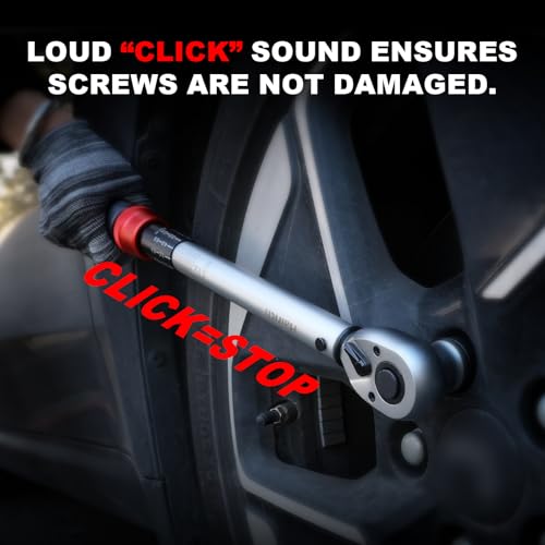 Hairich Drehmomentschlüssel 1/2 Zoll für Auto, 20–230 Nm, Torque Wrench 5-tlg. Set mit Verlängerung & Stecknüssen (17/19/21 mm) – für Reifenwechsel & Motorrad