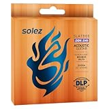 Jogo de Corda Solez Para Violão SLATB 09 010 011 012 Encordoamento Aço 85/15 DLP Original Qualidade Resistente Acompanha Mi Extra (0.09)