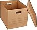 Amazon Basics Moving Boxes with Handles and Lids, 19 x 14.5 x 15.5 in, Brown, 10-Pack, Medium