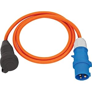 Brennenstuhl 1132920025 Verloopkabel Camping / CEE Verloopkabel met CEE-stekker en koppeling (1,5m kabel in oranje…