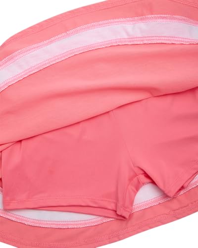 Image of RBX Girls Skirt Set - 2 Piece Lightweight Ribbed Polo Shirt and Stretch Performance High Waist Athletic Skorts for Girls