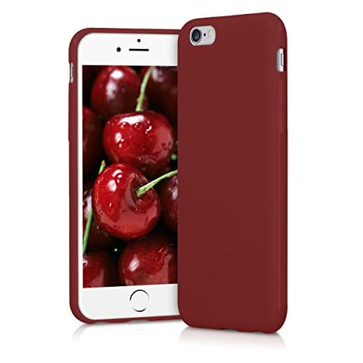 kwmobile Fodral kompatibelt med Apple iPhone 6/6S – fodral silikon – mjukt mobiltelefonfodral – mobiltelefonfodral i matt röd