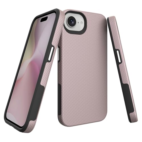 Image of NOXO Ultra-Hybrid Triangle Back Case Cover for iPhone 17e /16e, | Shockproof Design | Camera Protection | Soft TPU & Rugged PC | Bumper Case Cover for iPhone 17e /16e, (Aureate Pink)