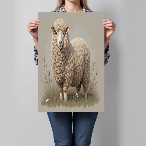 Toile beige motifs des moutons : la solution pour personnaliser un salon terne