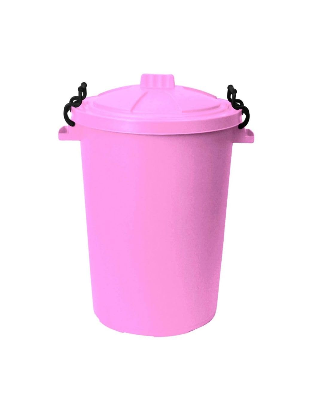 ORGANIZED 90L Heavy Duty Plastic Bin with Clip Lock Lid for Durable Storage and Waste Bin for Garden Animal Feed and Recycling Food Grade Weather Resistant Container - Pink
