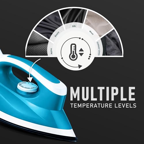 Image of Intex Glidex Edge Dry Iron 1000W | Non-Stick German Coating Soleplate | Adjustable Temperature Control | 360 Swivel Cord | Lightweight Shock Proof Dry Iron for Clothes | 2 Year Warranty (Blue)