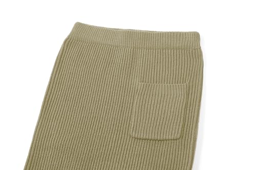 Image of chouyatou Women's Turtleneck 2 Piece Outfits Ribbed Knit Sweater Midi Pencil Skirt Set