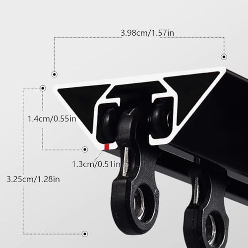 Riel de cortina de aluminio en S negro de 100 cm silencioso 3
