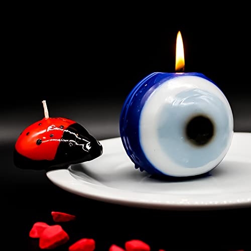 Evil Eye Ball Candle - Nazar Candle - Evil Eye Home Unscented Candle - Natural And Handmade Beautiful Candle - Premium Candles For Home And Office - Slow Burning And Long Lasting Candles By Cula #TOP6