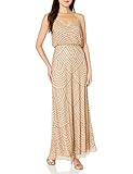Adrianna Papell Women's Art Deco Beaded Blouson Gown, Champ/Gold, 16