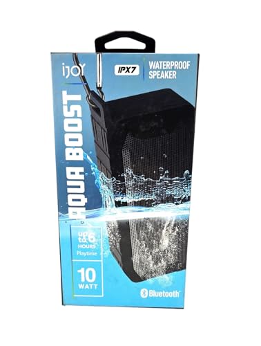 iJoy AquaBoost Ipx7 Waterproof Speaker Playtime Up to 6 Hours Speaker Size: 52mm - IJPDQ106, Black