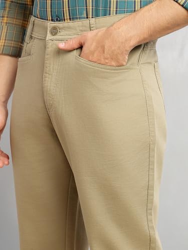 Image of Thomas Scott Men's Smart Straight Fit Chinos Trouser | Mid-Rise | Solid | 5-Pocket Design | Woven Fabric