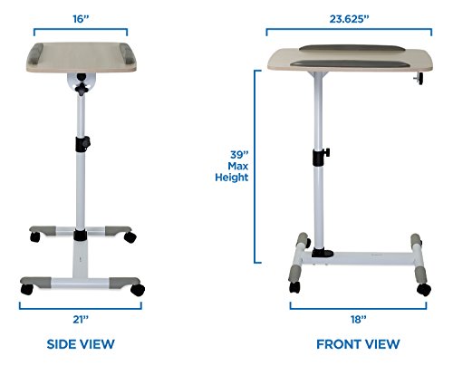 Mount-It! Rolling Laptop Cart | Heavy-Duty Mobile Laptop Desk With Wheels | Height Adjustable Tilting Bedside Sofa Couch Recliner Tray With Wheels (Mi-7946) #TOP5
