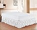Elegant Comfort Luxurious Premium Quality 1500 Premier Wrinkle and Fade Resistant Hotel Quality Microfiber Multi-Ruffle Bed Skirt - 13inch Drop, Twin, White