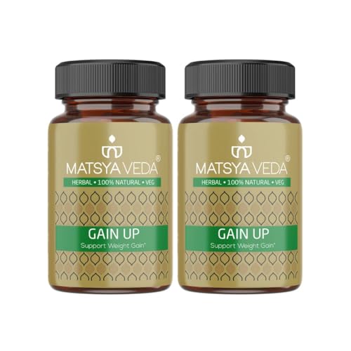 Image of Matsyaveda Gain Up | Herbal Capsules for Rapid Weight and Muscle Gain, Daily Supplement for Muscle Building, Ideal for Boosting Muscle Growth, Stamina, Strength in Both Men and Women (120 Capsules)