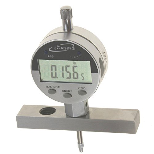iGaging Depth Gauge Digital Electronic Indicator 0-22" Measuring Range, 0.0005" Resolution, 2-Position Base (Inch/MM/Fractions)