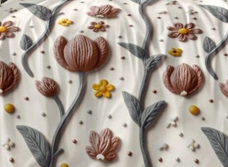Image of DECOR2ADMIRE 300 TC Premium 7D Print Super King Size Cotton Bedsheet Set with 2 Pillow Covers | Ultra Soft 108 inch x 108 inch | Elegant Floral Designs (Beige Petals)