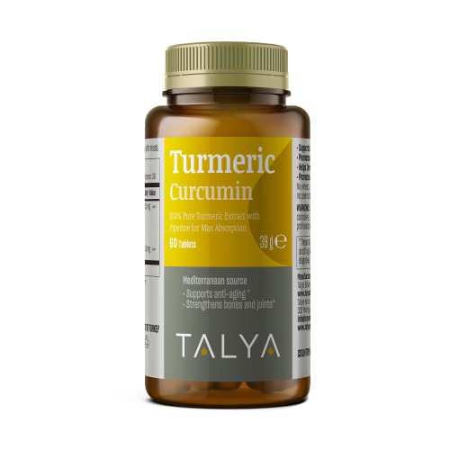 Talya Turmeric - Curcumin With Piperine Extract For Maximum Absorption, Highest Potency Available, 95% Standardized Curcuminoids, Non-Gmo, Gluten Free Tablets #TOP12
