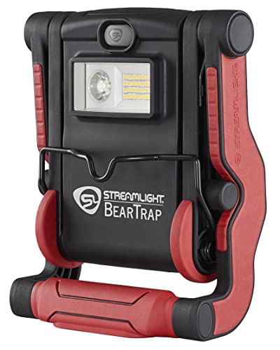 Streamlight BearTrap 61520 2000 Lumen Multi-Function Worklight with Magnetic Base and Hang Hook, 120V/100V AC, Red