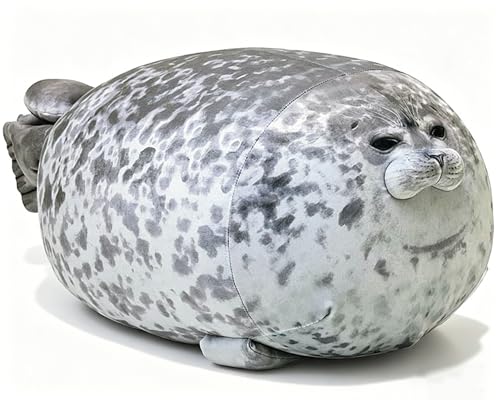 Image of HAWHUV Chubby Seal Plush Pillow, Cute Soft Stuffed Animal Plush Toy Adorable Round Seal Plushie Hugging Pillow Cushion for Bedroom Sofa Decor Gift