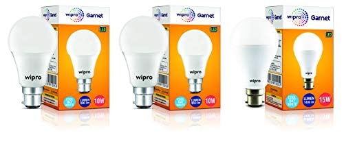 wipro B22 LED Bulb Combo, (N11001 + N11001 + N15001)