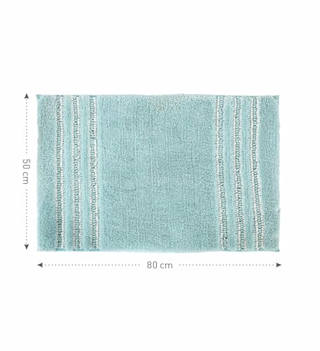 Image of Obsessions Ultra Soft Solid Bath Mat - Premium 1950 GSM Density, Anti-Skid Safety Backing & Superior Absorbency for Quick-Dry Comfort (50x80 cm, Aqua)