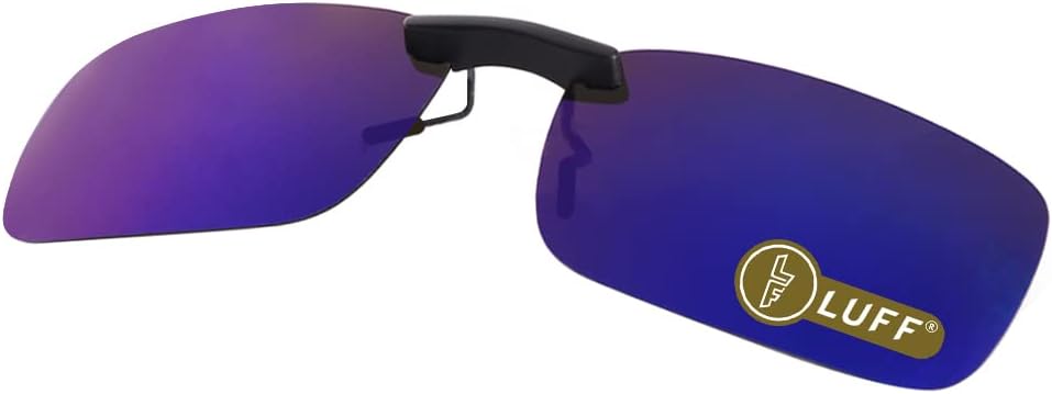 LUFFPolarized Clip on Sunglasses for women and men,sunglasses clip for car visor,UV400 Outdoor/Driving/Fishing, Blue, 58*37mm