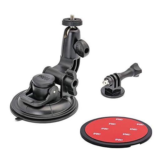 Suction Cup Camera Mount, EXSHOW Car Windshield Suction Cup Mount with 1/4-20 Thread and 3M Disk for GoPro Max/ GoPro Hero 8 7 6 5 4 Hero 3 3+ Session