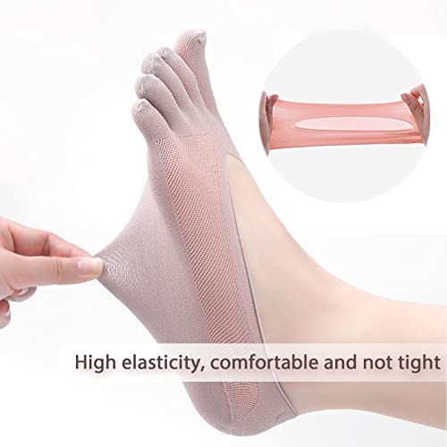 Sisaiex Orthopedic Compression Toe Socks, No Show Toe Socks, Full Toe Yoga Socks, Invisible Breathable Five Finger Socks (5 Pair) #TOP4