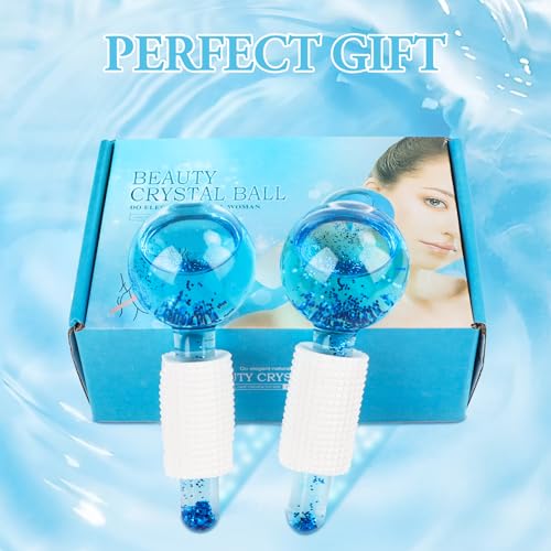 Facial Ice Globes,Eisroller Gesicht Facial Roller Massagegeräte, Kühlende Massagebälle für Gesicht für kalte Haut, straffen die Haut, reduzieren Schwellungen und Augenringe