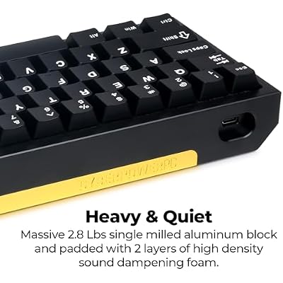CyberPowerPC CK60 Black 60% Hot-Swappable RGB Customizable Mechanical Gaming Keyboard, Dampening Foam, Aluminum CNC Case w/Gateron Red Switches and PBT Keycaps
