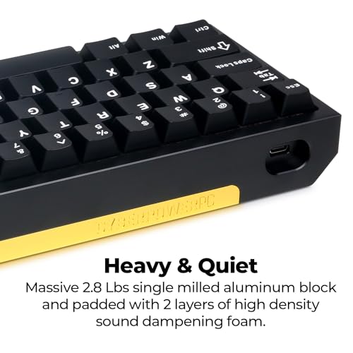 Image of CyberPowerPC CK60 Black 60% Hot-Swappable RGB Customizable Mechanical Gaming Keyboard, Dampening Foam, Aluminum CNC Case w /Gateron Red Switches and PBT Keycaps