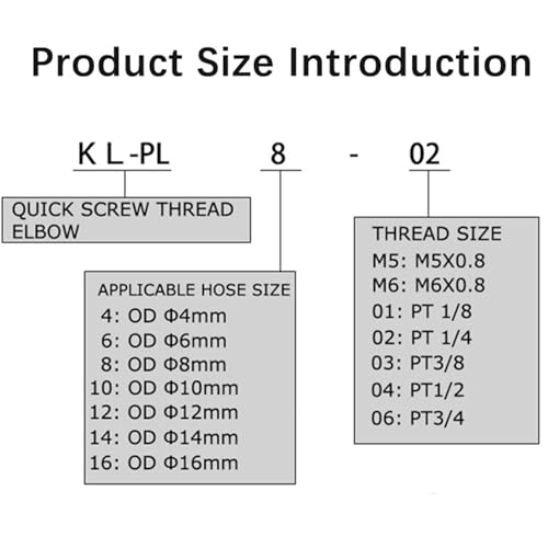 Conector neumático KL-PL con codo de unión rápida de 4 mm a 12 mm 6
