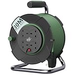 Pelle & Sol 30m Extension Lead Cable Reel with 4 Sockets - Heavy Duty 3120W Power Extension Cable with Overheat Protection for Home, Garden, DIY & Workshop Use